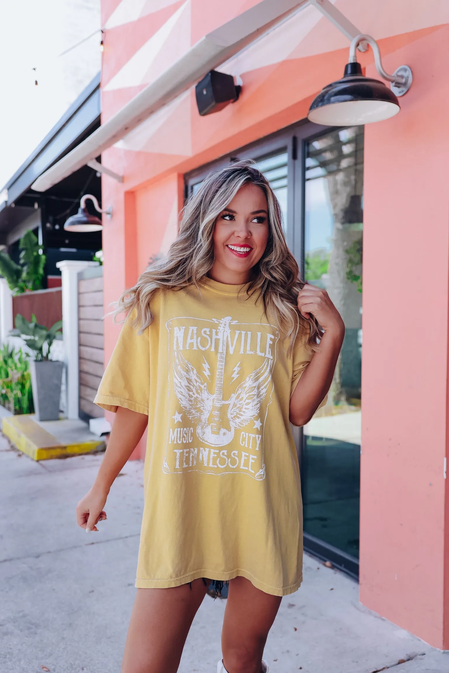 Nashville Music City Graphic Tee - Mustard