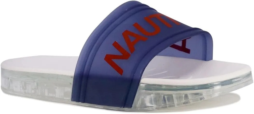 Nautica Women's Athletic Slide Sandals - Comfort Slip-On Shower Shoes, Quick-Dry Beach Sandals, Non-Slip Boat Slides for Pool & Casual Wear