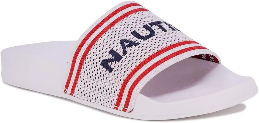Nautica Women's Athletic Slide Sandals - Comfort Slip-On Shower Shoes, Quick-Dry Beach Sandals, Non-Slip Boat Slides for Pool & Casual Wear
