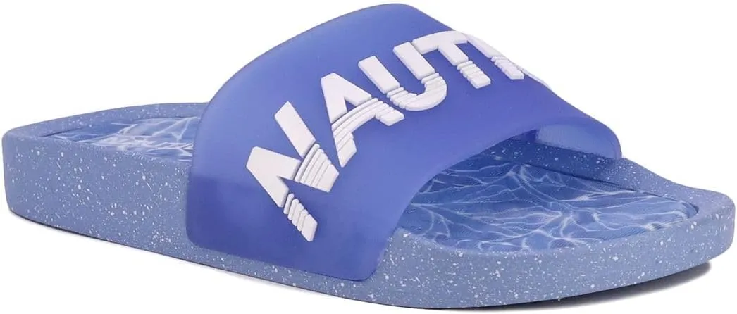 Nautica Women's Athletic Slide Sandals - Comfort Slip-On Shower Shoes, Quick-Dry Beach Sandals, Non-Slip Boat Slides for Pool & Casual Wear