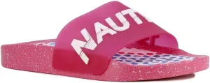 Nautica Women's Athletic Slide Sandals - Comfort Slip-On Shower Shoes, Quick-Dry Beach Sandals, Non-Slip Boat Slides for Pool & Casual Wear