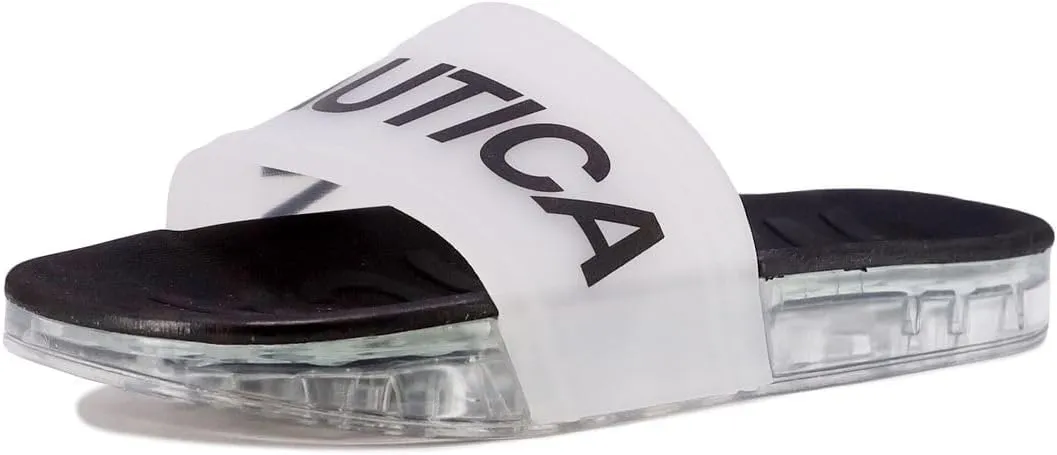 Nautica Women's Athletic Slide Sandals - Comfort Slip-On Shower Shoes, Quick-Dry Beach Sandals, Non-Slip Boat Slides for Pool & Casual Wear