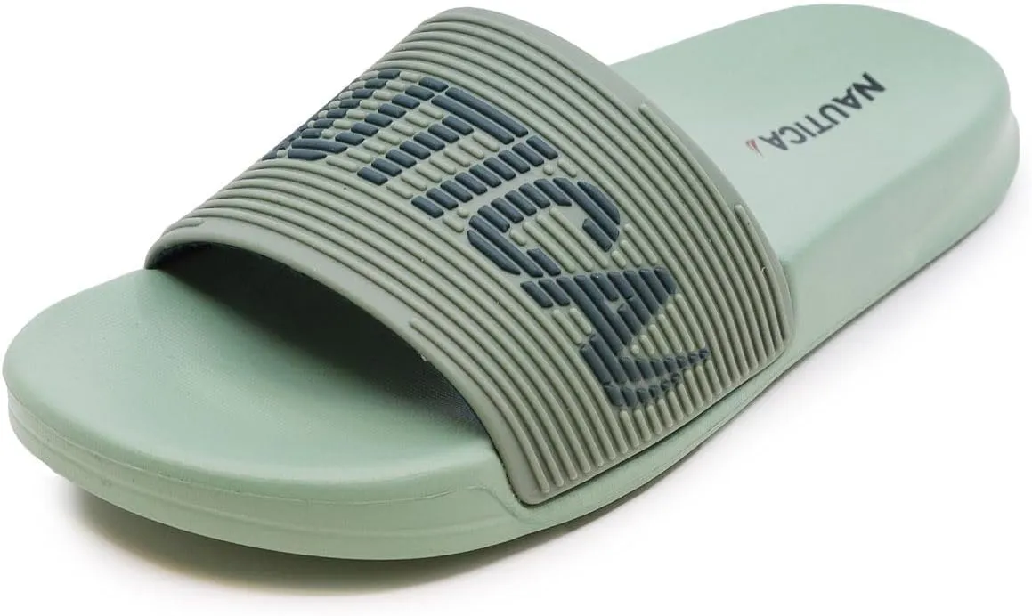 Nautica Women's Athletic Slide Sandals - Comfort Slip-On Shower Shoes, Quick-Dry Beach Sandals, Non-Slip Boat Slides for Pool & Casual Wear
