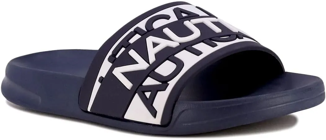 Nautica Women's Athletic Slide Sandals - Comfort Slip-On Shower Shoes, Quick-Dry Beach Sandals, Non-Slip Boat Slides for Pool & Casual Wear