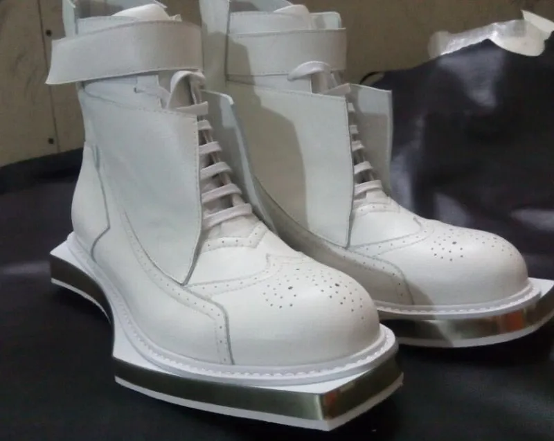 New Fashion Runway Genuine Leather Ankle Boots Men