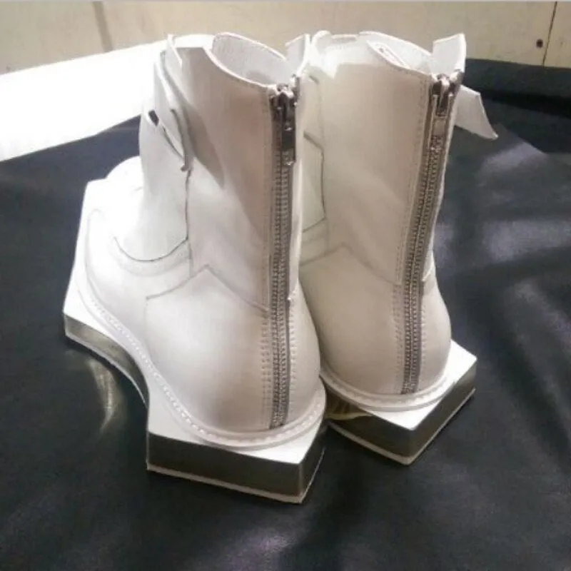 New Fashion Runway Genuine Leather Ankle Boots Men