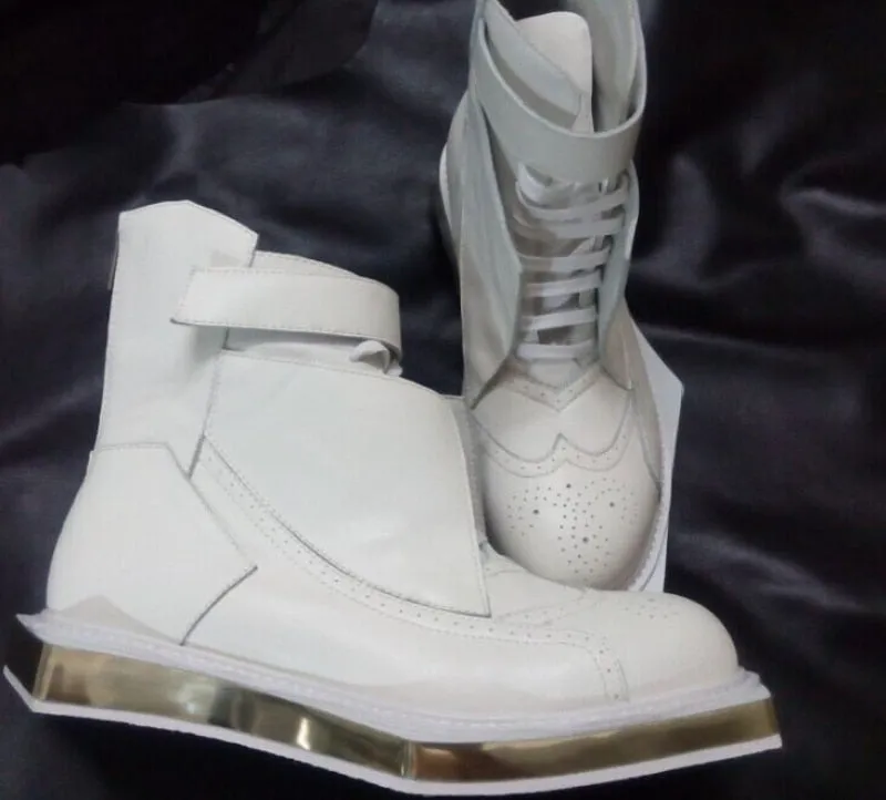 New Fashion Runway Genuine Leather Ankle Boots Men