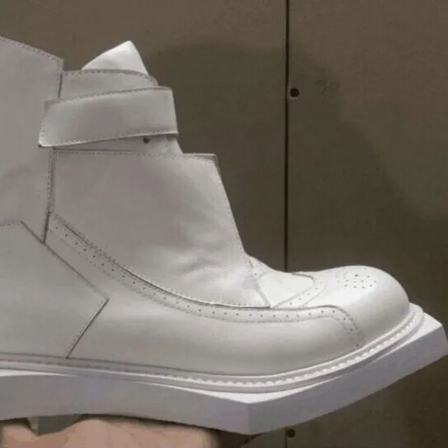 New Fashion Runway Genuine Leather Ankle Boots Men