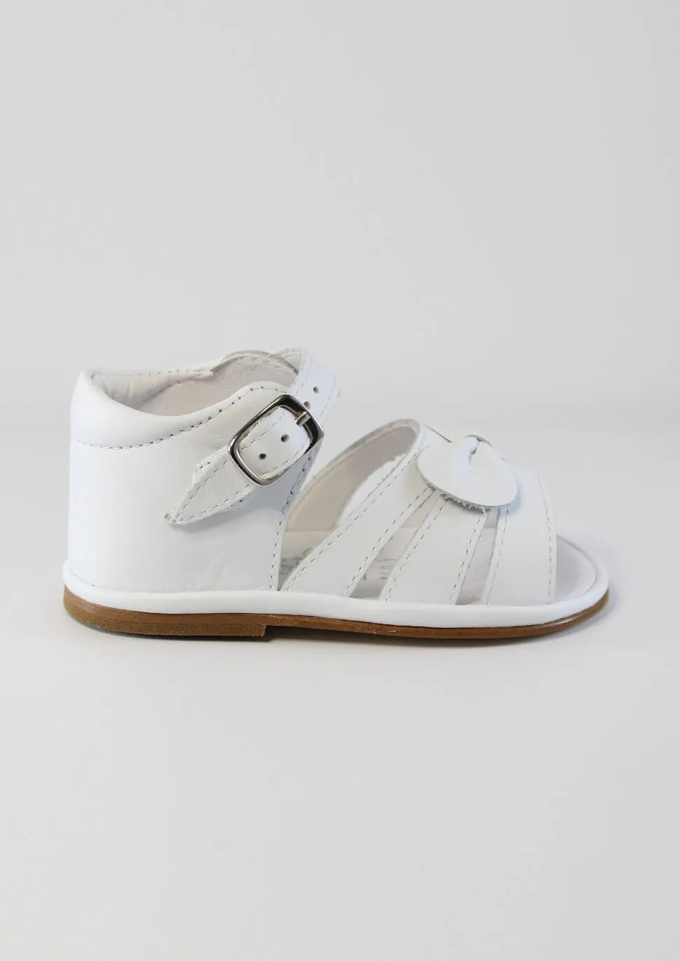 Olivia White Leather Sandals