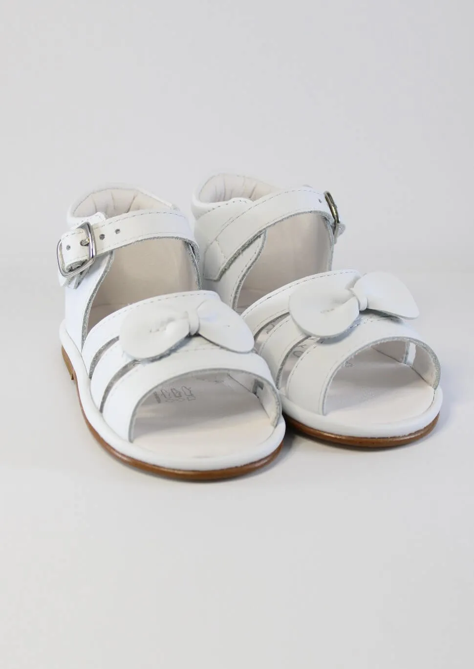 Olivia White Leather Sandals