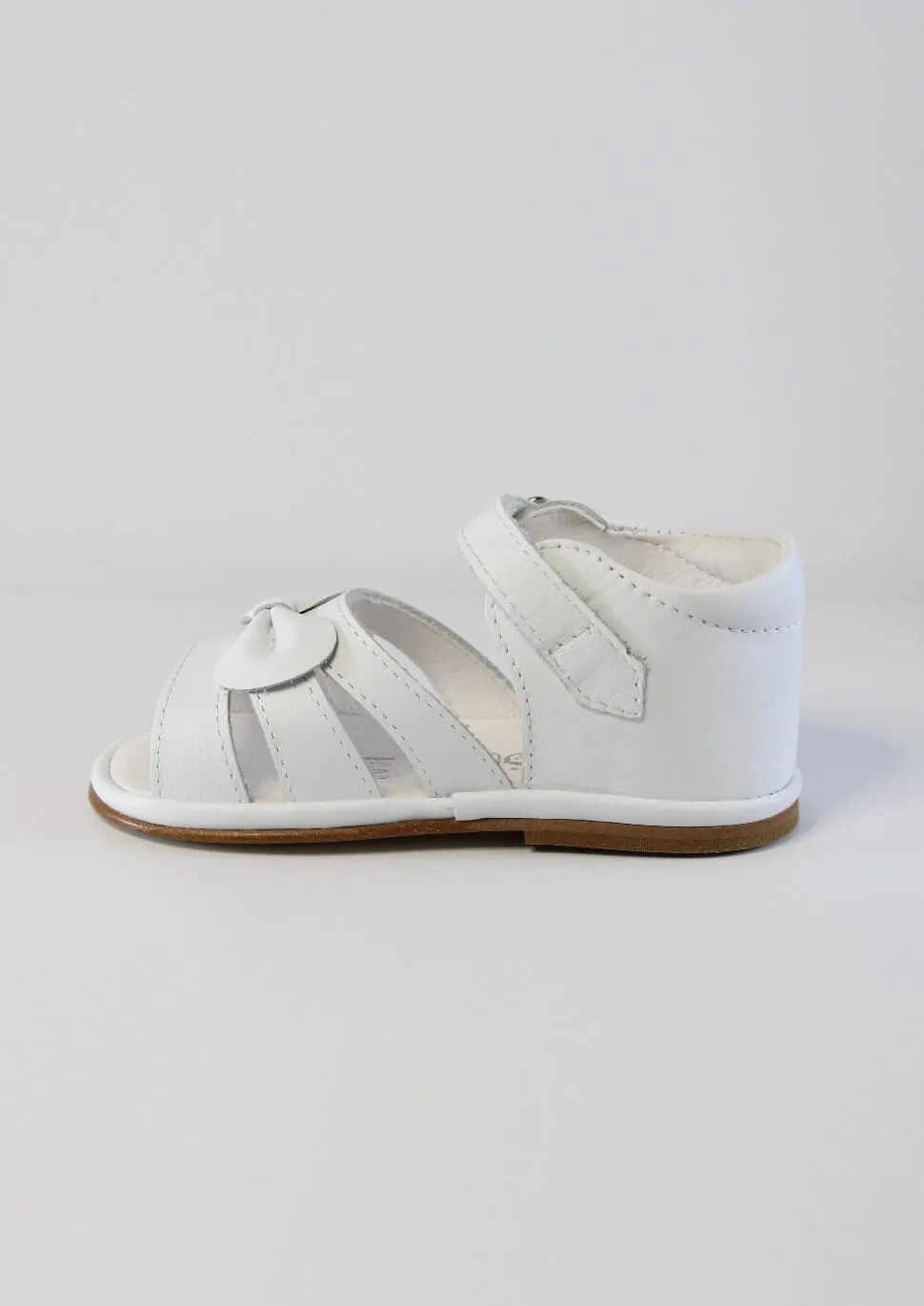 Olivia White Leather Sandals