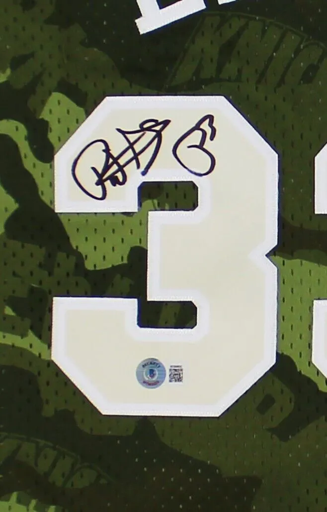 Patrick Ewing Signed New York Knicks Mitchell & Ness Swingman Green Camo Jersey