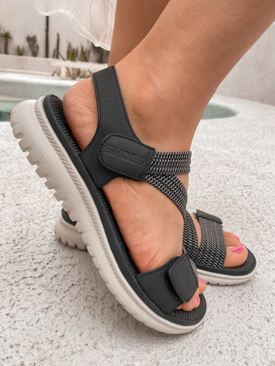 Patriot Summer Sporty Sandals - Black