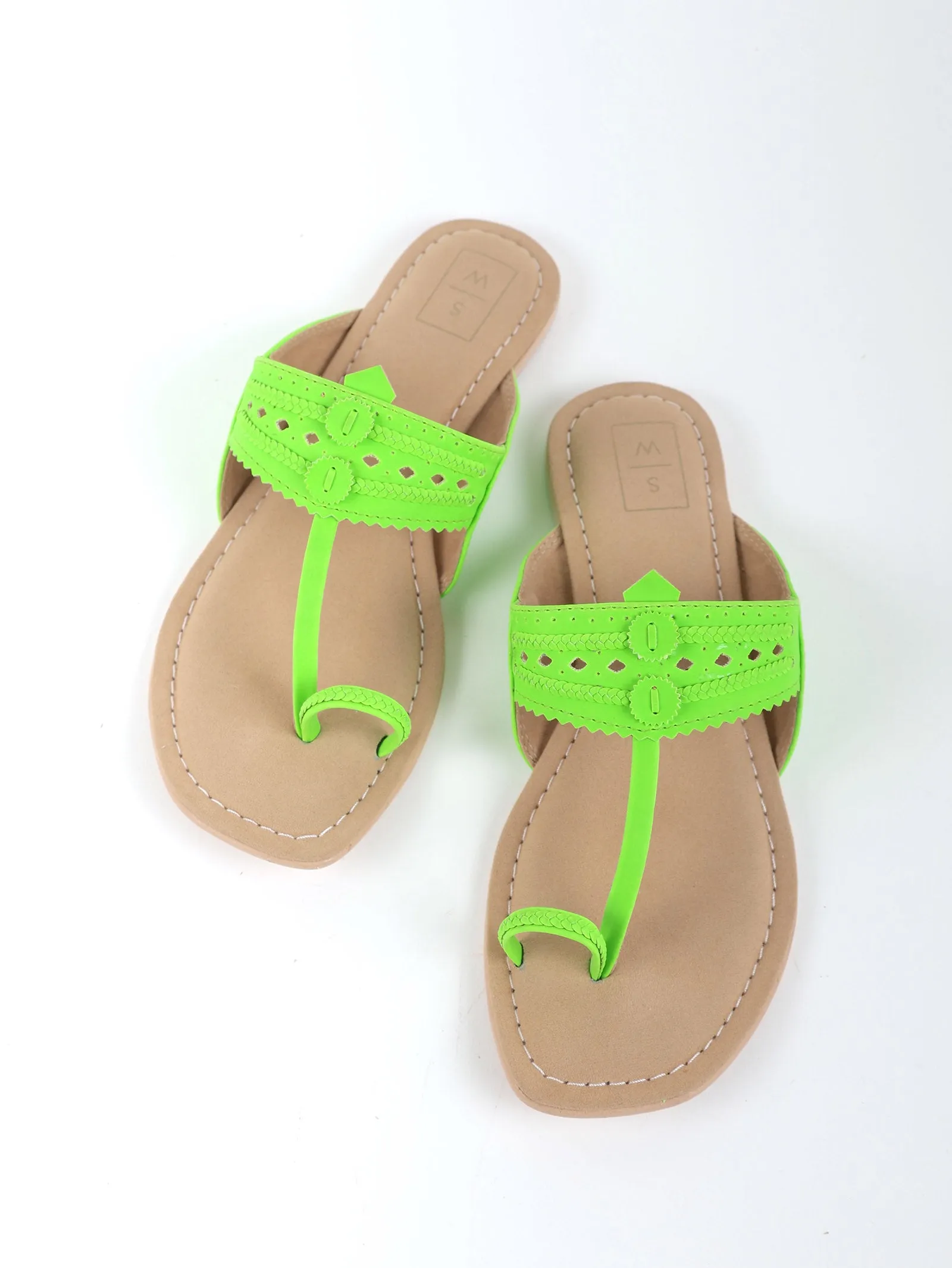 Peggy Fluoro Kolhapuri Sandals