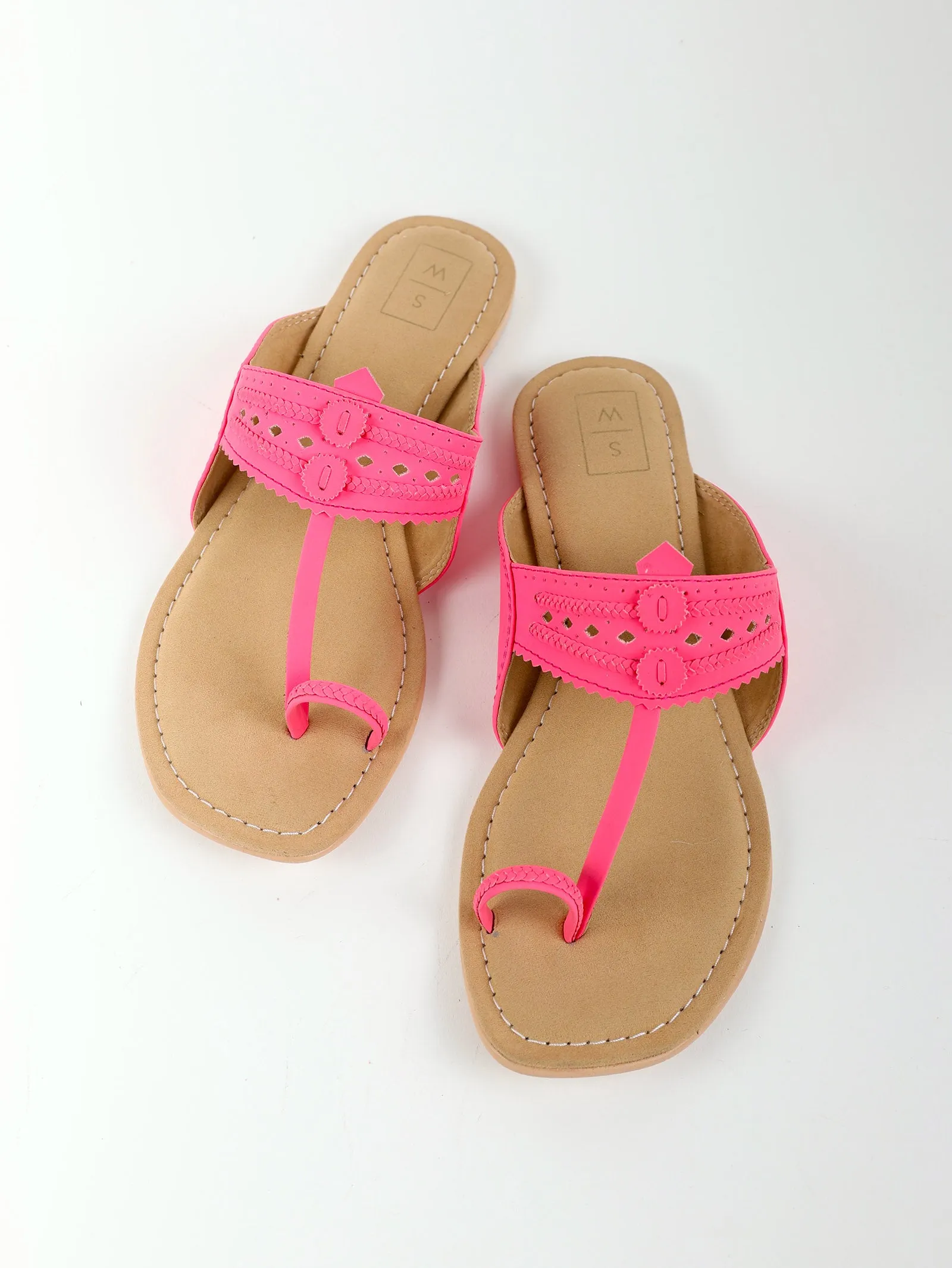 Peggy Fluoro Kolhapuri Sandals
