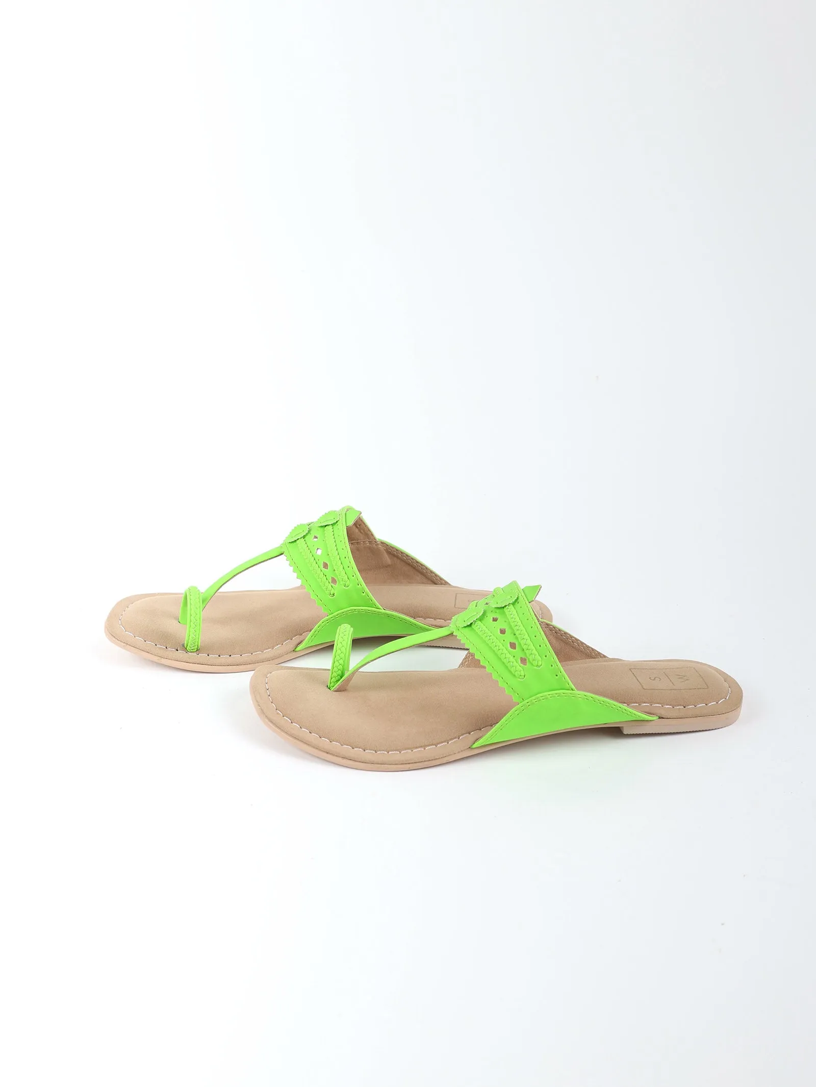 Peggy Fluoro Kolhapuri Sandals