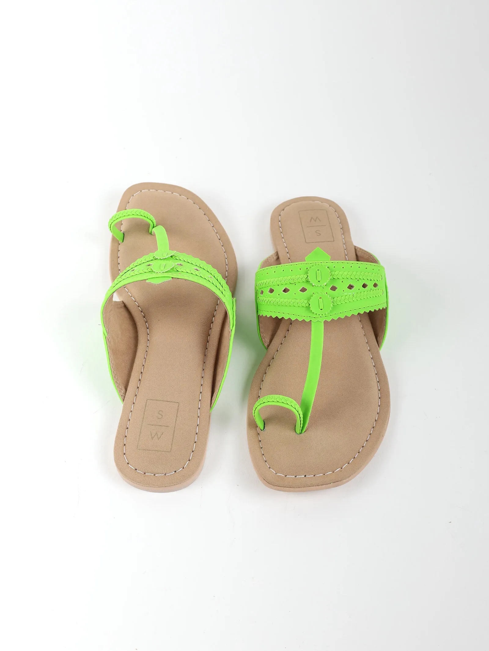 Peggy Fluoro Kolhapuri Sandals