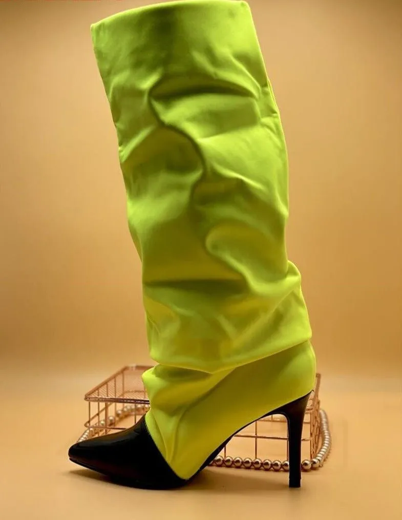 Pointed Toe High Heel Long Boots Party Ladies Shoes
