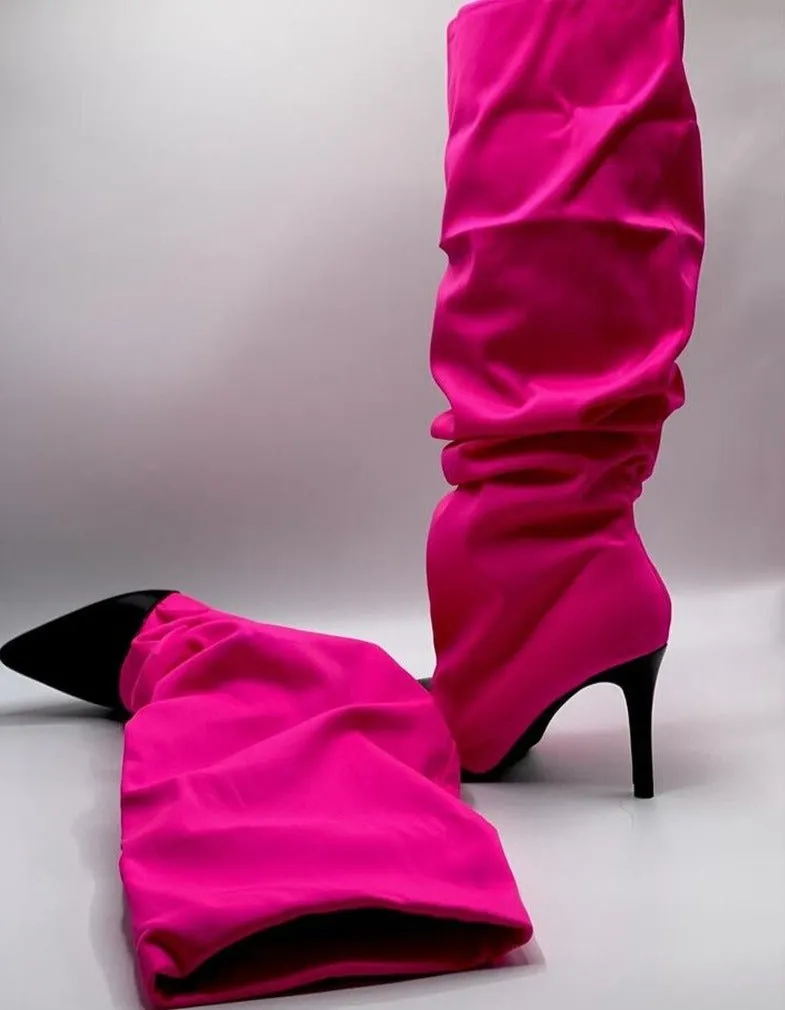 Pointed Toe High Heel Long Boots Party Ladies Shoes