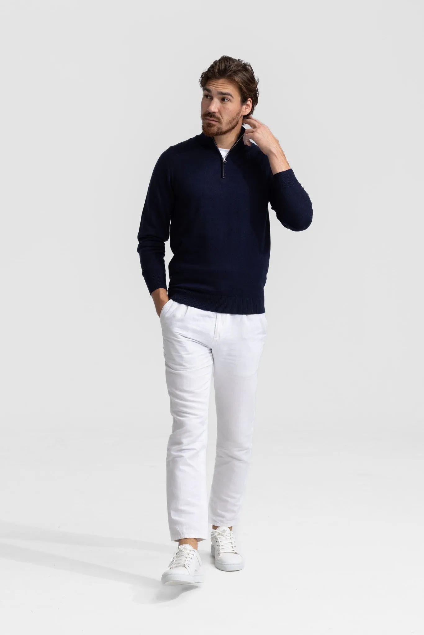 Quarter-zip Dark Blue Sweater