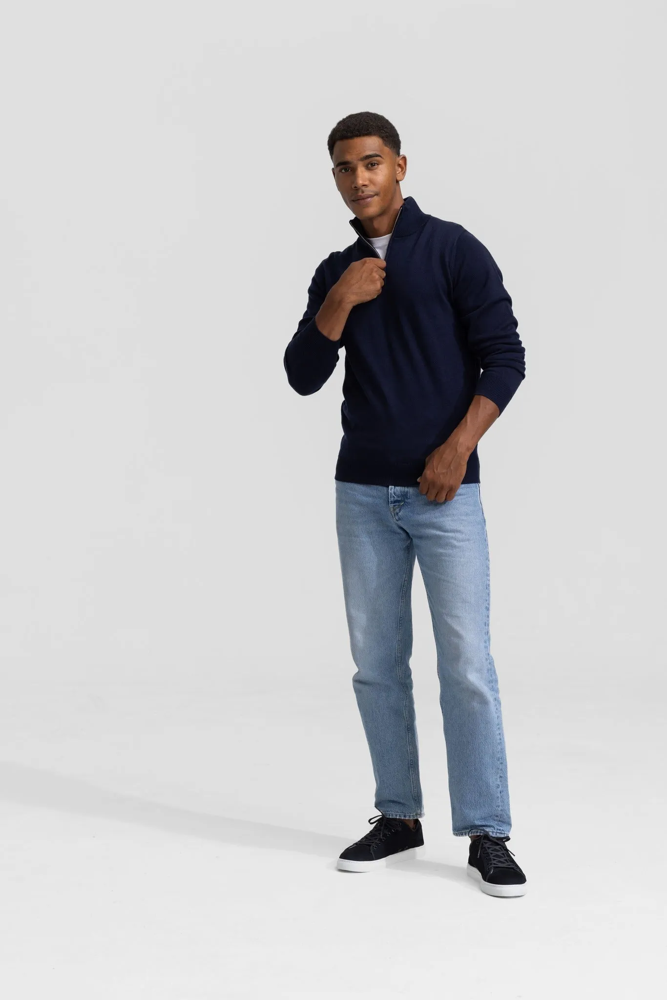 Quarter-zip Dark Blue Sweater