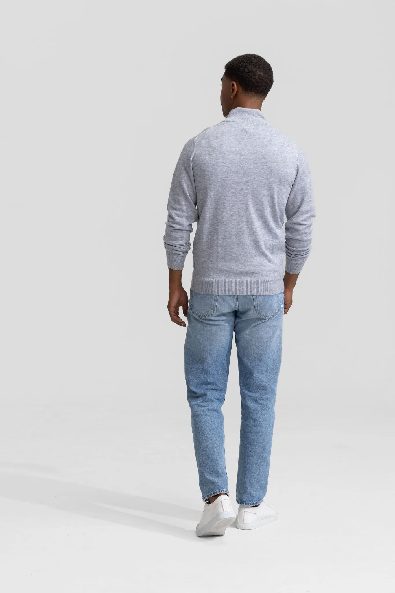 Quarter-zip Grey Sweater