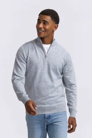 Quarter-zip Grey Sweater