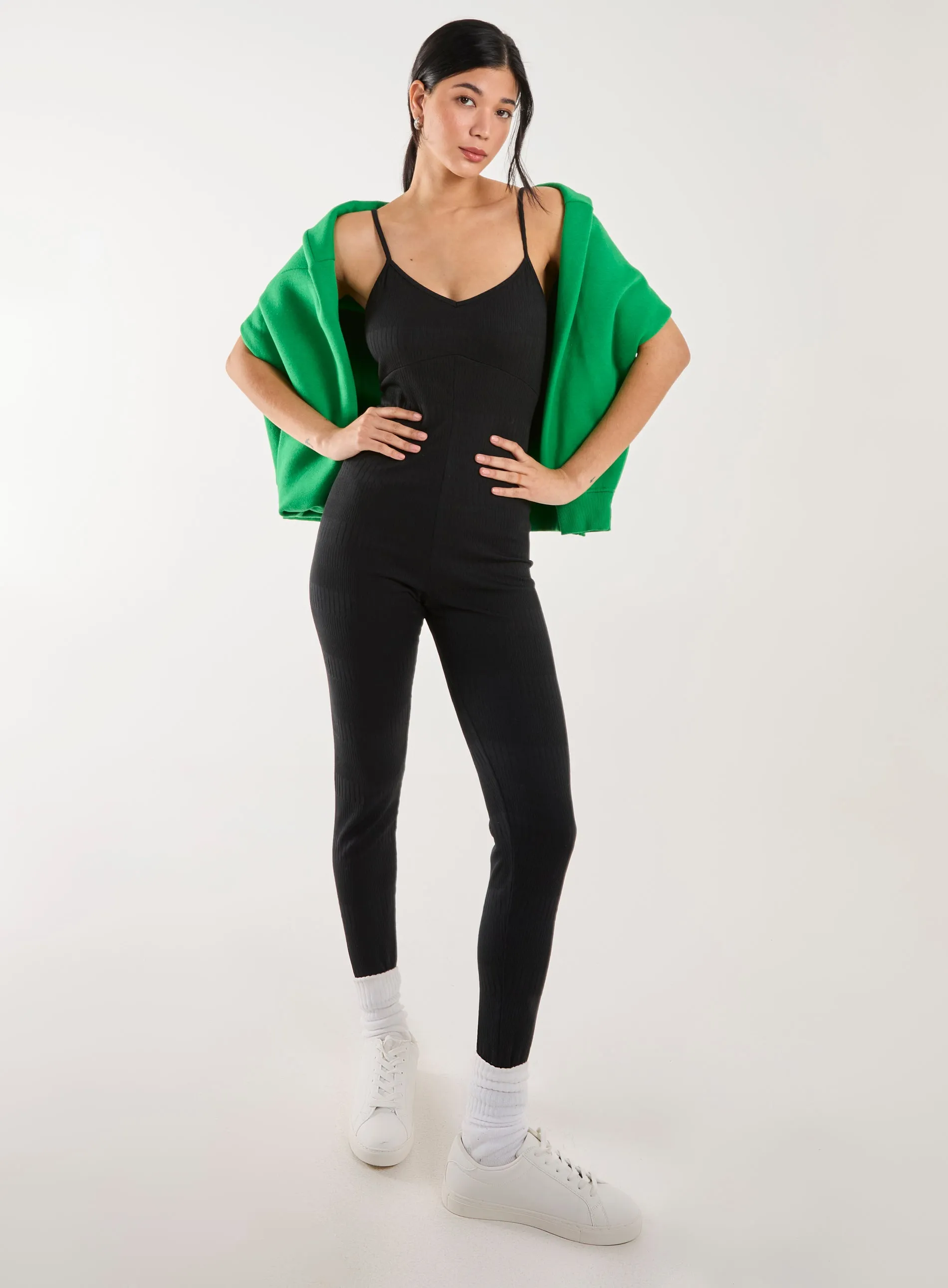 Ribbed Bodycon Unitard All in One