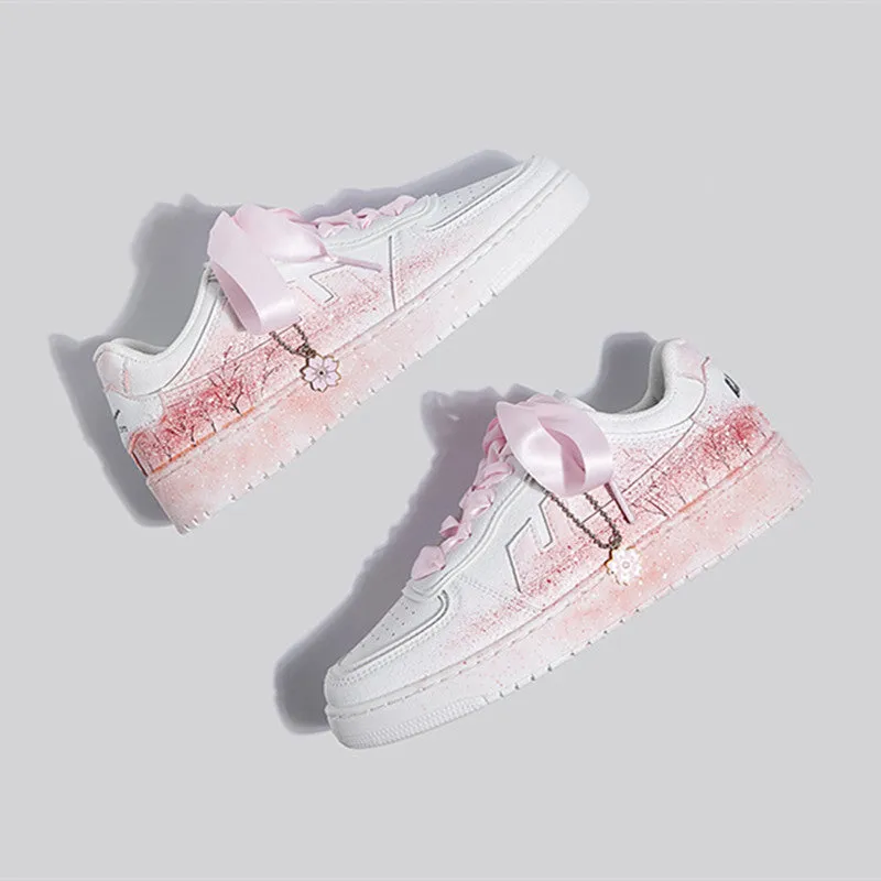 Sakura Pink Low-cut Girl Shoes Sneakers UB2841