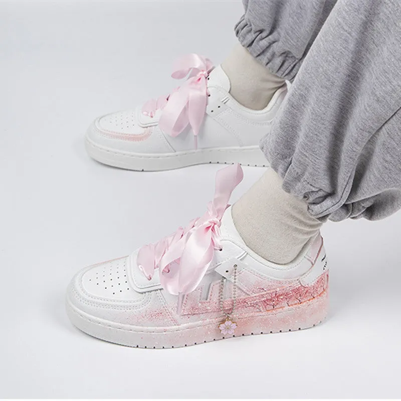Sakura Pink Low-cut Girl Shoes Sneakers UB2841