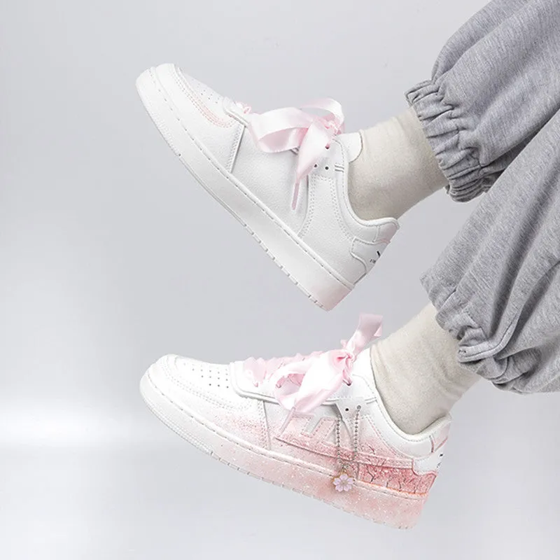 Sakura Pink Low-cut Girl Shoes Sneakers UB2841