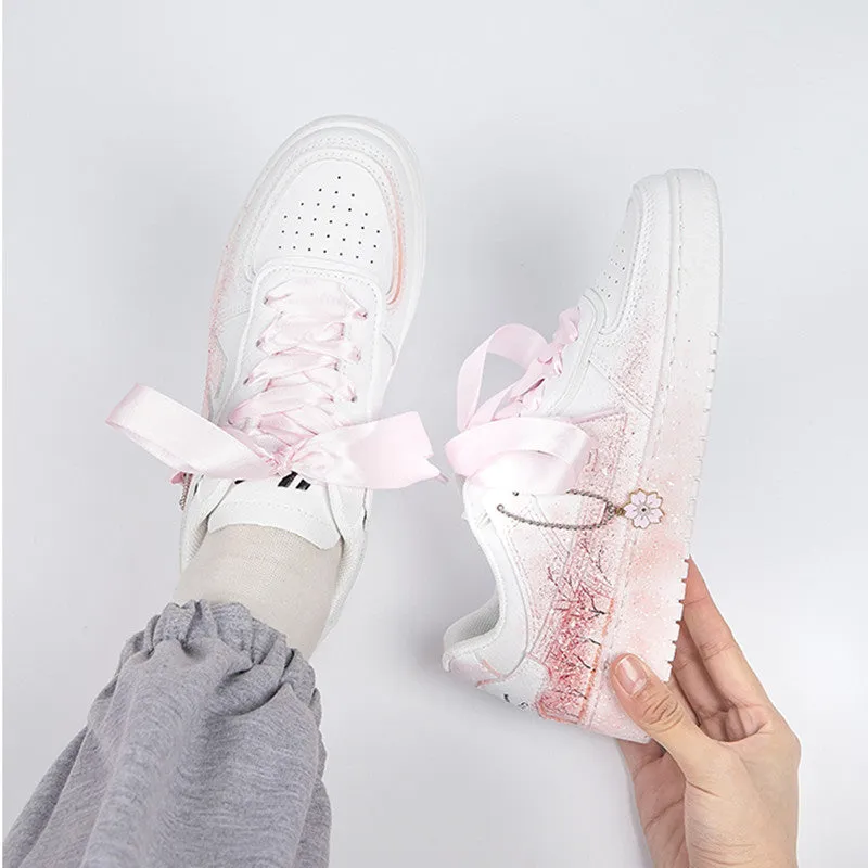 Sakura Pink Low-cut Girl Shoes Sneakers UB2841