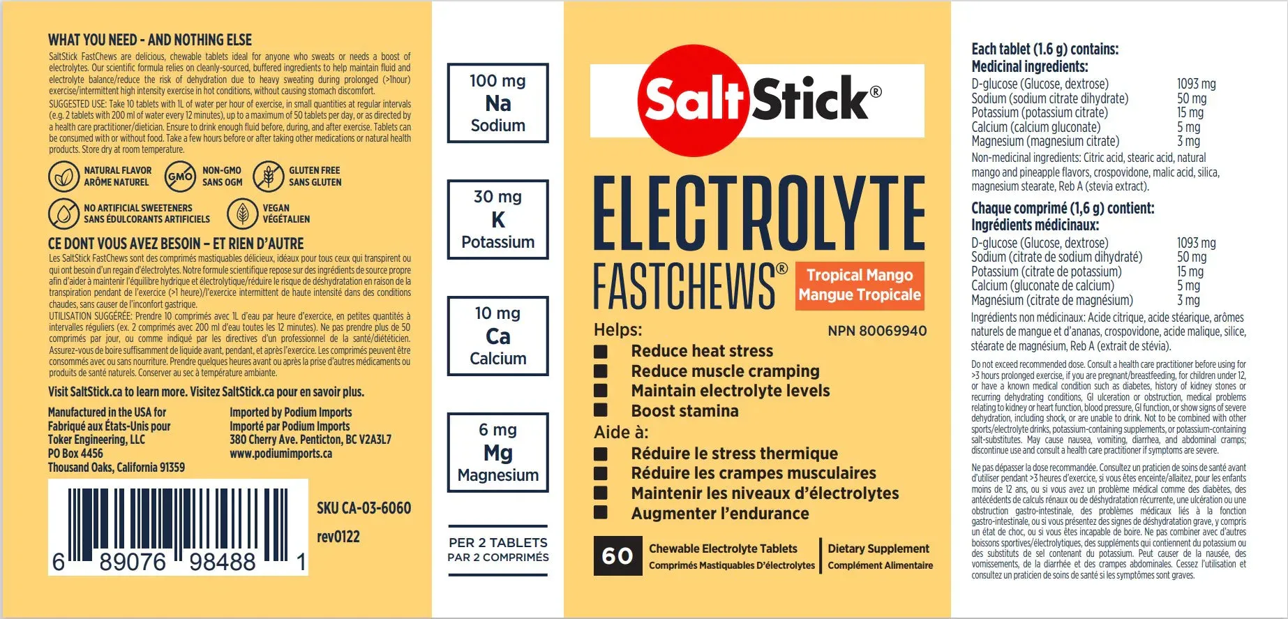 SALTSTICK FastChews - Tropical Mango (60ct)