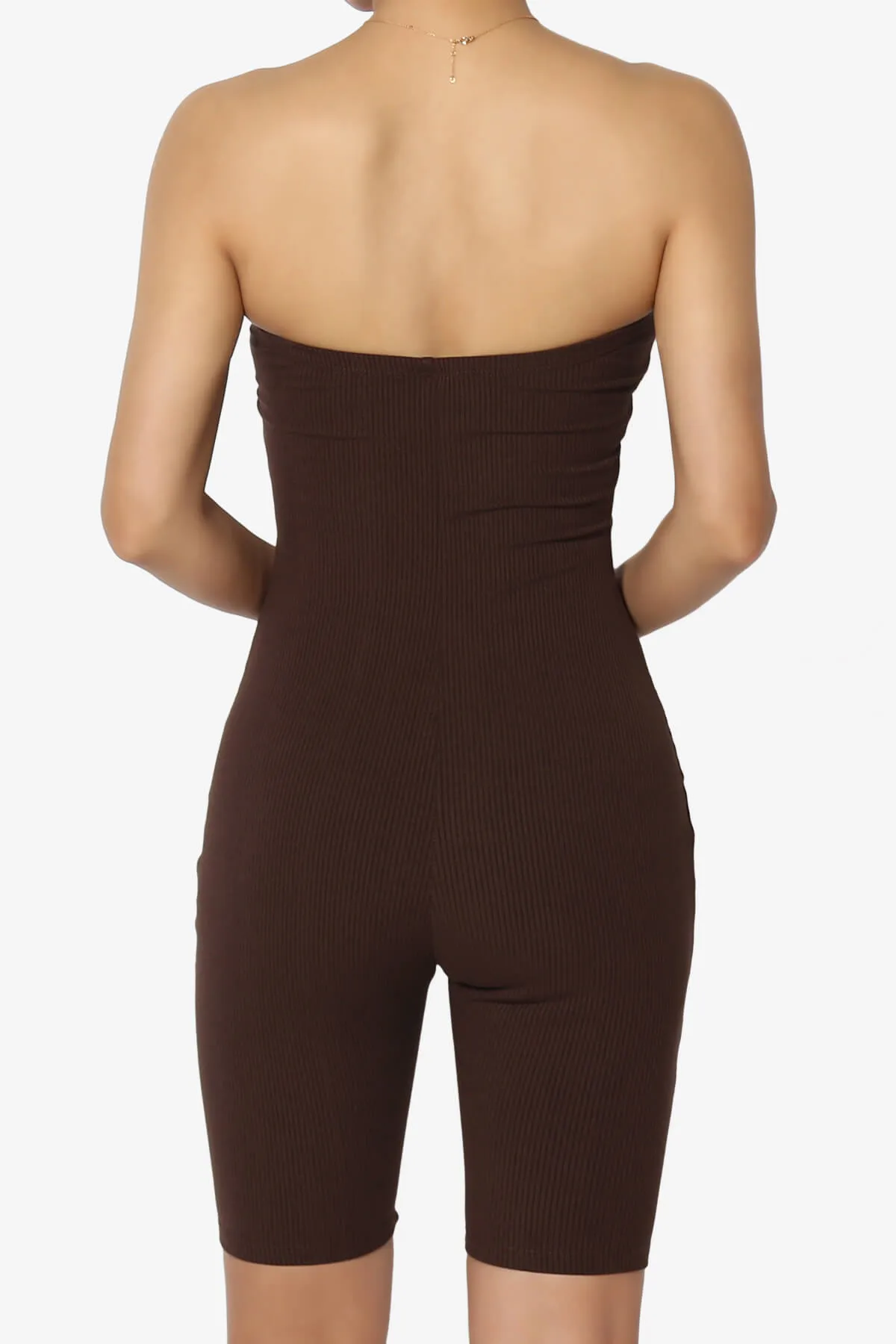 Santana Strapless Ribbed Romper
