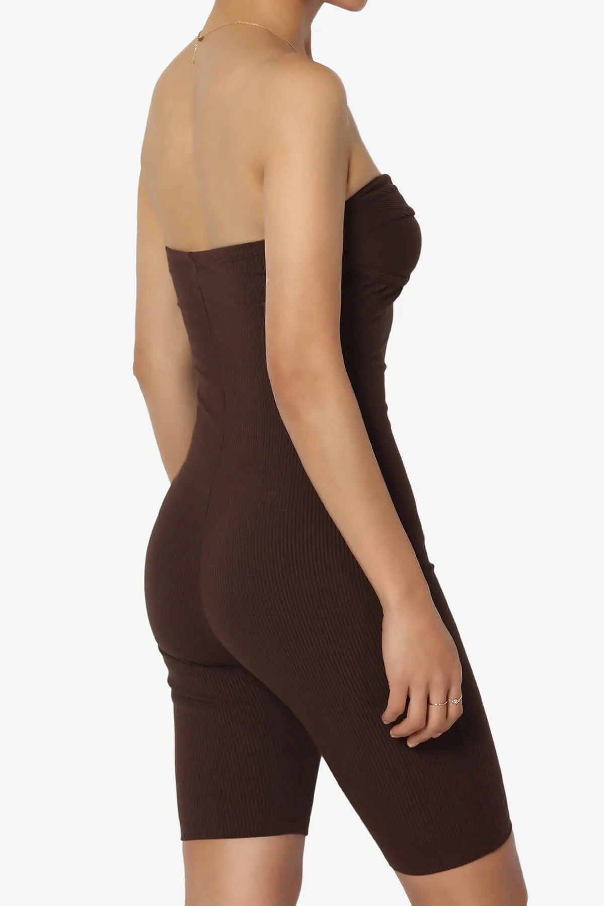 Santana Strapless Ribbed Romper