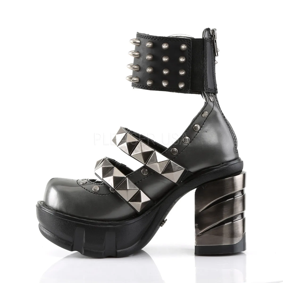 SINISTER-62  Dark Gray-Black Vegan Leather