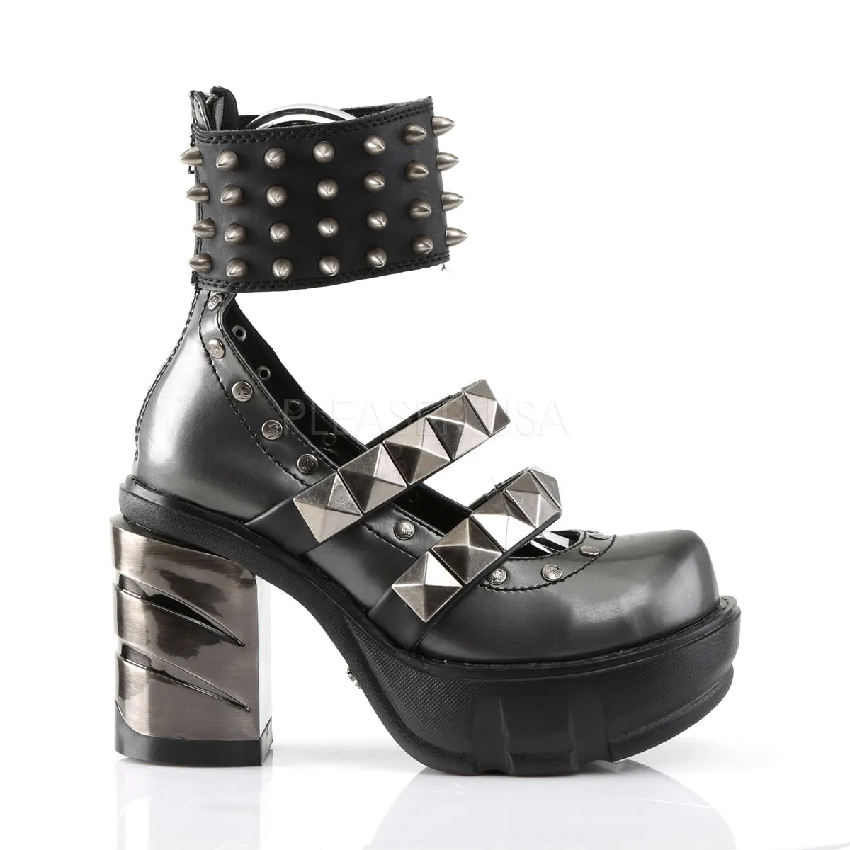 SINISTER-62  Dark Gray-Black Vegan Leather