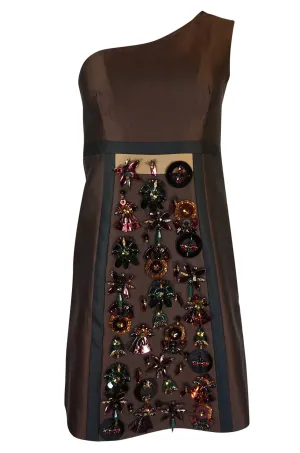 S/S 2005 Prada Runway Look 48 One Shoulder Embellished Silk Dress