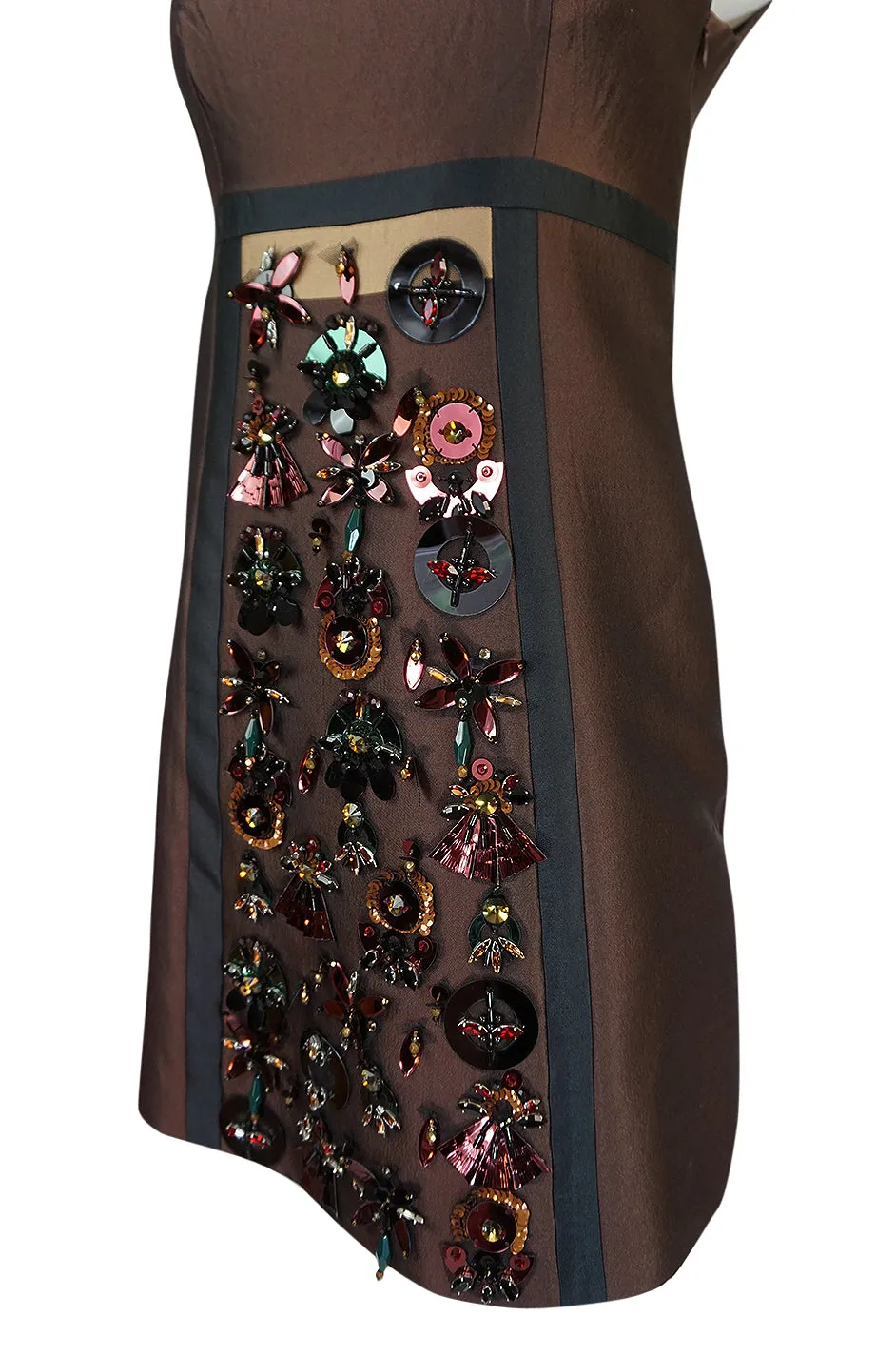 S/S 2005 Prada Runway Look 48 One Shoulder Embellished Silk Dress