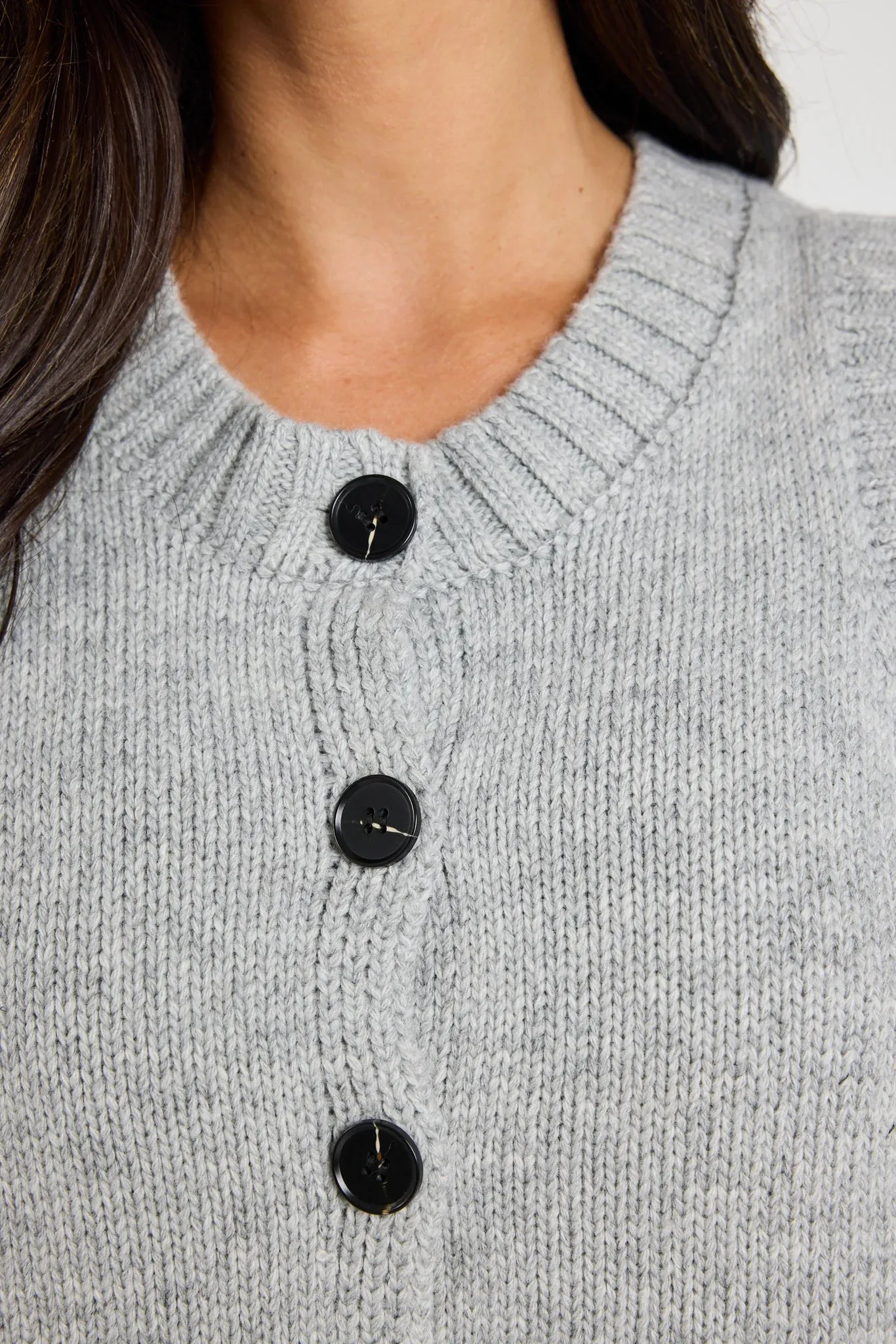 Stamp Grey Marle Crewneck Knit Vest Top - Grey Marle