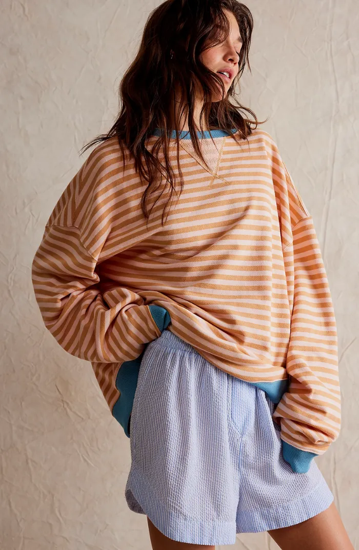 Striped Relaxed Fit Long Sleeve Top