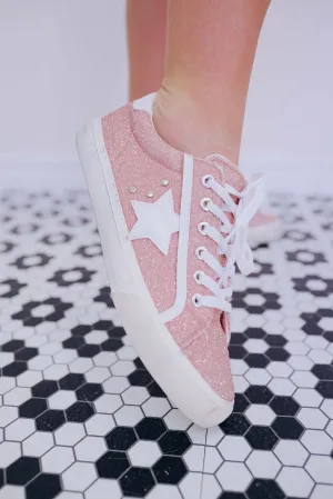 Super Star Glitter Sneaker By Corky's - Pink