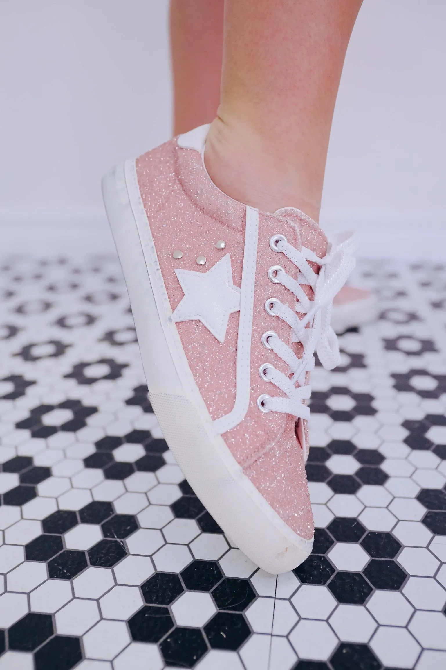 Super Star Glitter Sneaker By Corky's - Pink