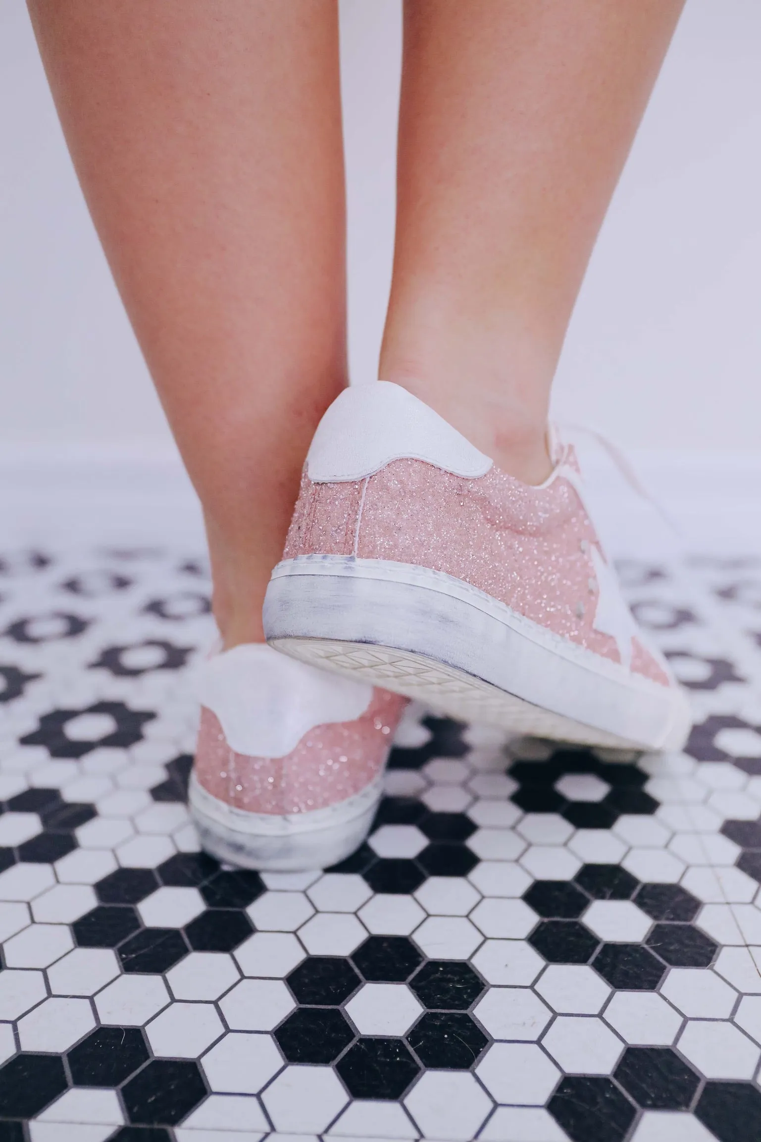 Super Star Glitter Sneaker By Corky's - Pink
