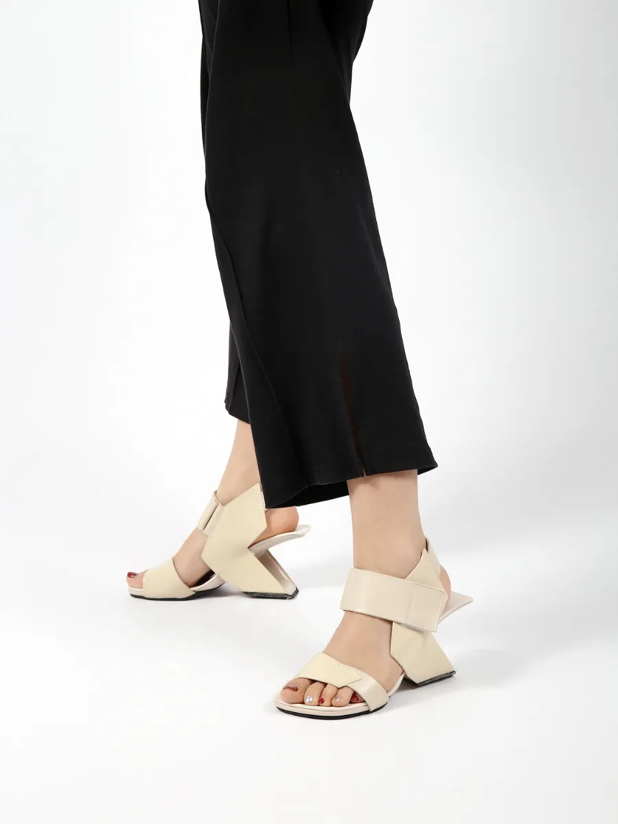 Tash Slingback Beige Leather Heel