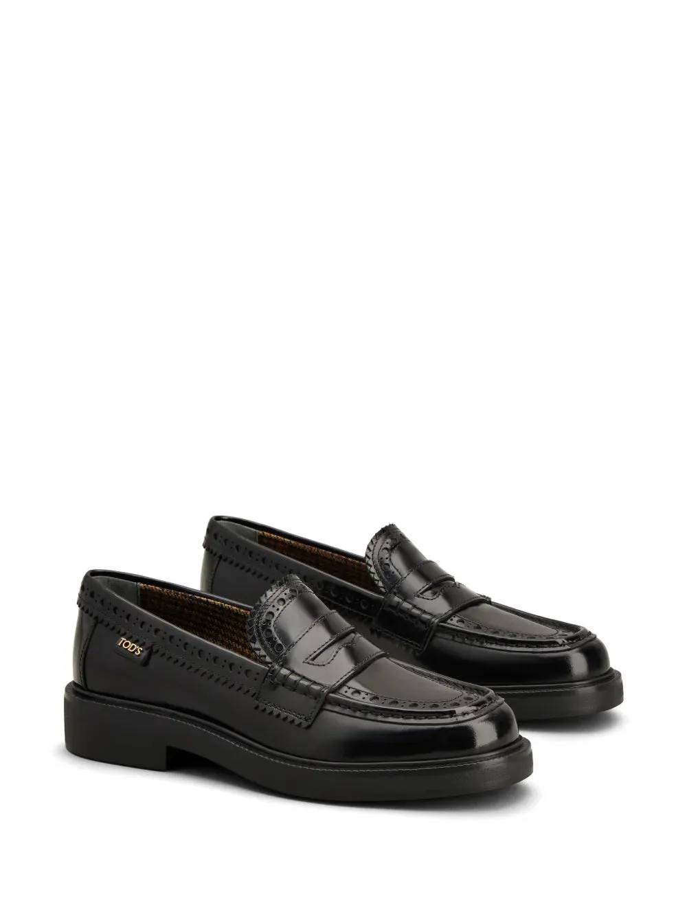 Tod's brogue-trim leather loafers