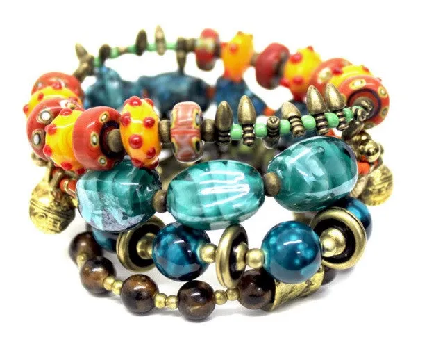Treska | 4 Row Chunky Coil Bracelet