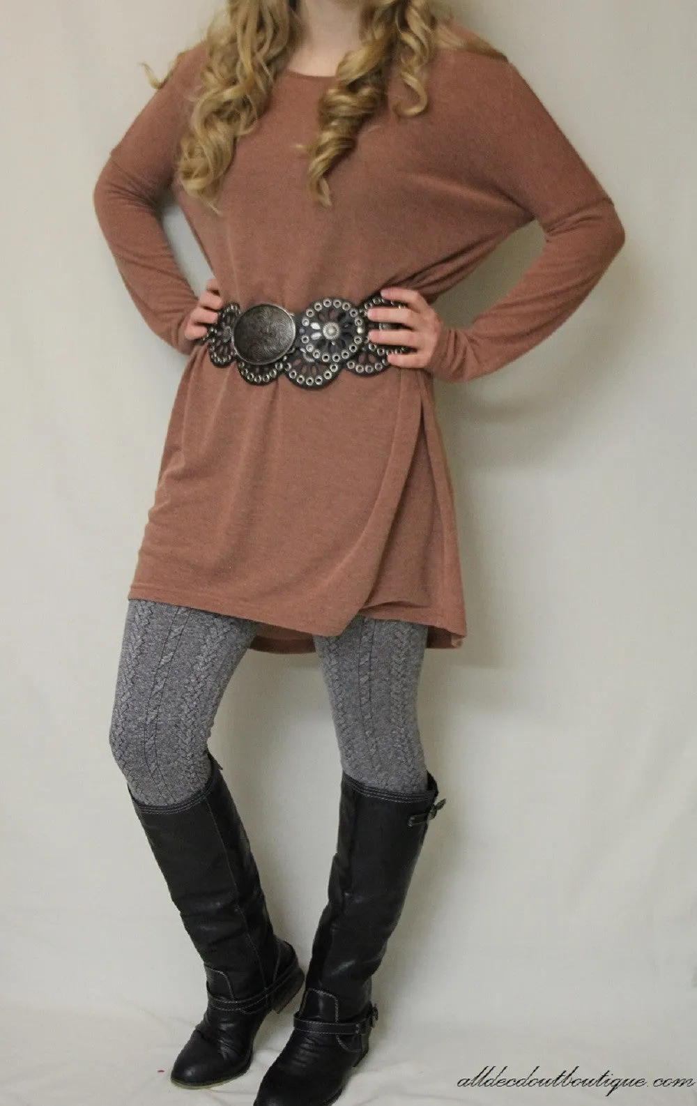 Umgee | Sweater Tunic Brick