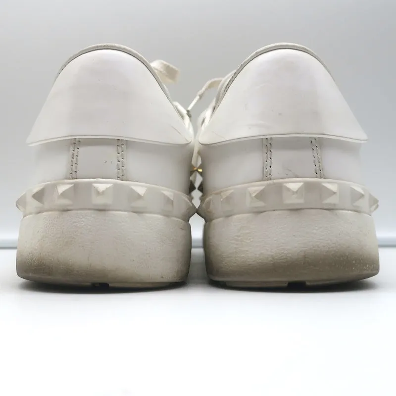 Valentino Rockstud Untitled Open Sneakers White Leather Size 39