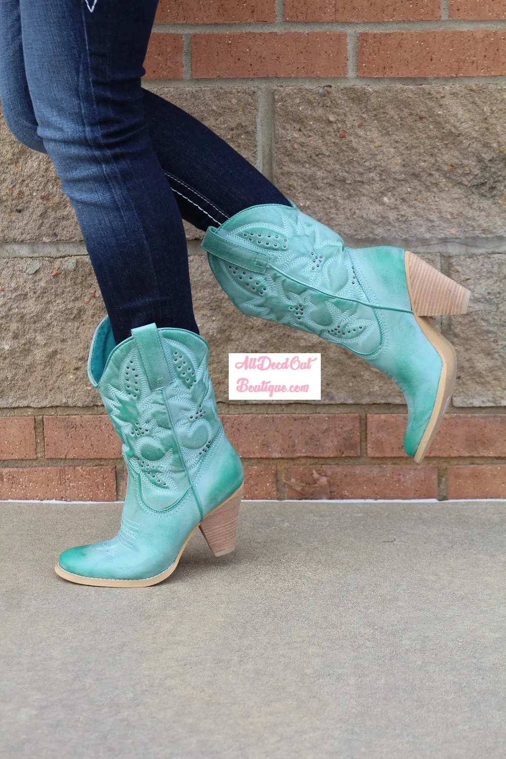 Very Volatile | Denver Cowgirl Boot Aqua Blue